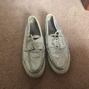 Sperry sparkle boat shoes